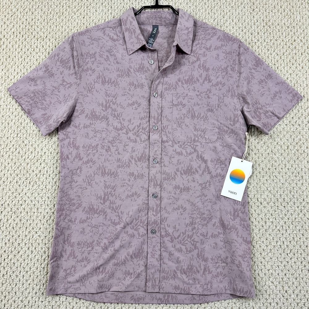 Vuori Bridge Button Down Shirt Mens S Umber Zion Short Sleeve Button Up NEW